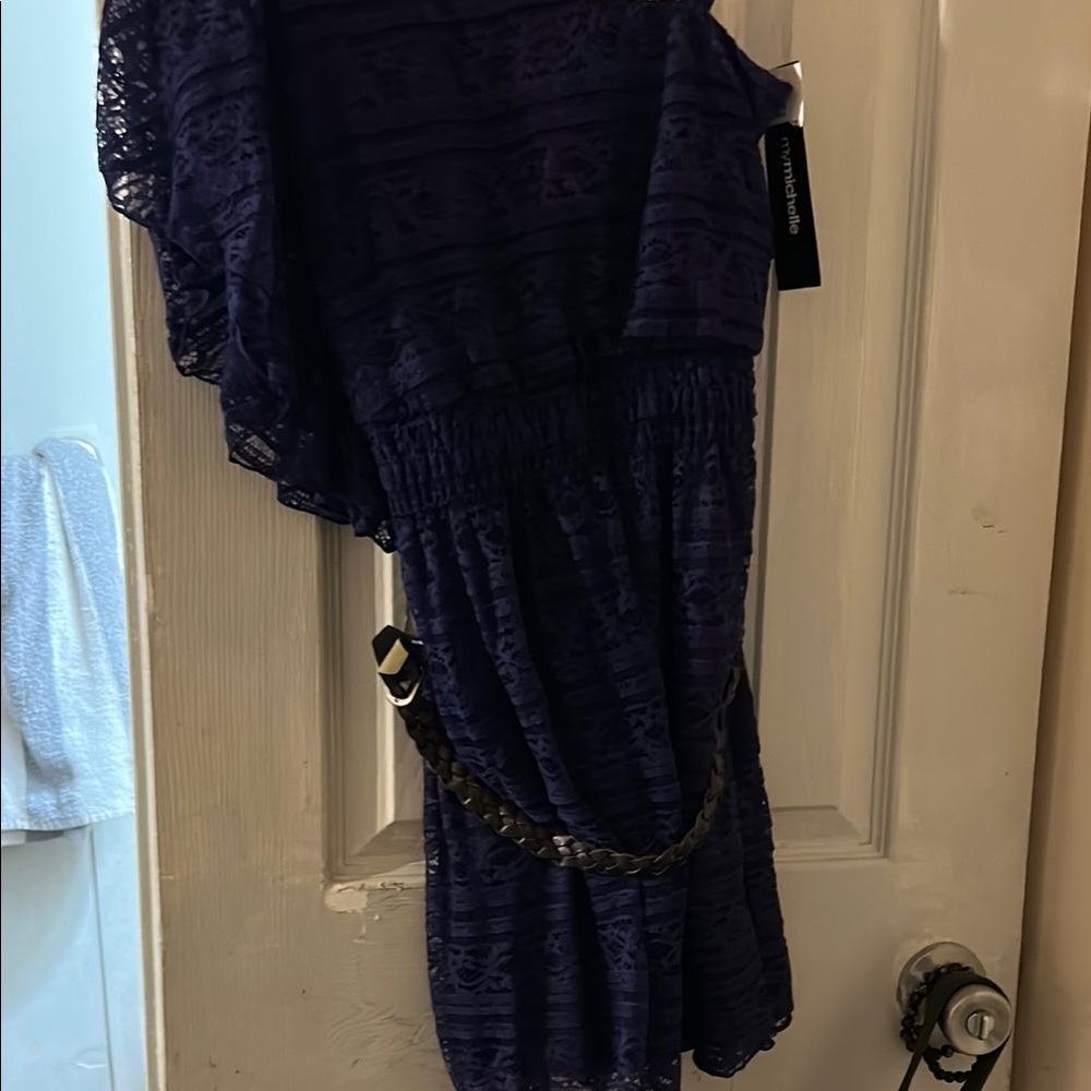 My Michelle Blue Asymmetrical Ruffled Sundress - Picture 4 of 4